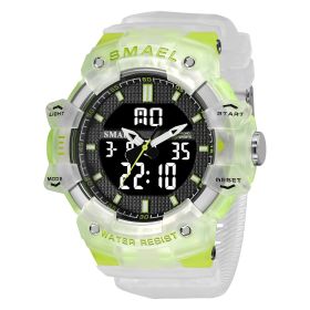 Waterproof Student Electronic Sports Watch (Option: Transparent Green)