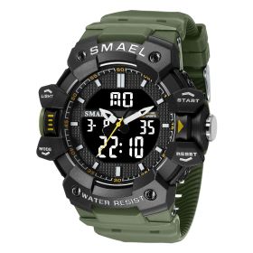 Waterproof Student Electronic Sports Watch (Option: Army Green)