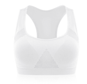Women Running Sports Bra , Gym Fitness Women Seamless Padded Vest Tanks (Color: White)
