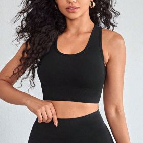 Running Fitness Sports Bra Women Seamless Knitted Skinny Peach Hip Hollow Out Cutout Breathable High Elastic Yoga Suit (size: S)